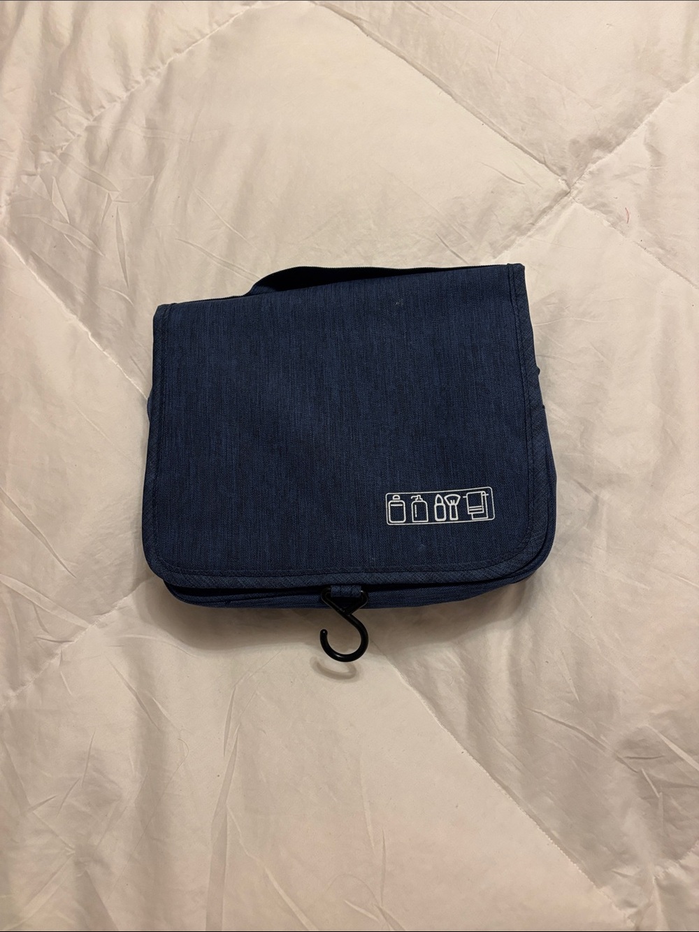 Men's Navy Hanging Toiletry Bag Travel Dopp Kit